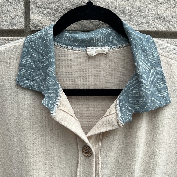 Lovely Melody Button Down Mixed Materials Long Shirt Sz L - Picture 5 of 11